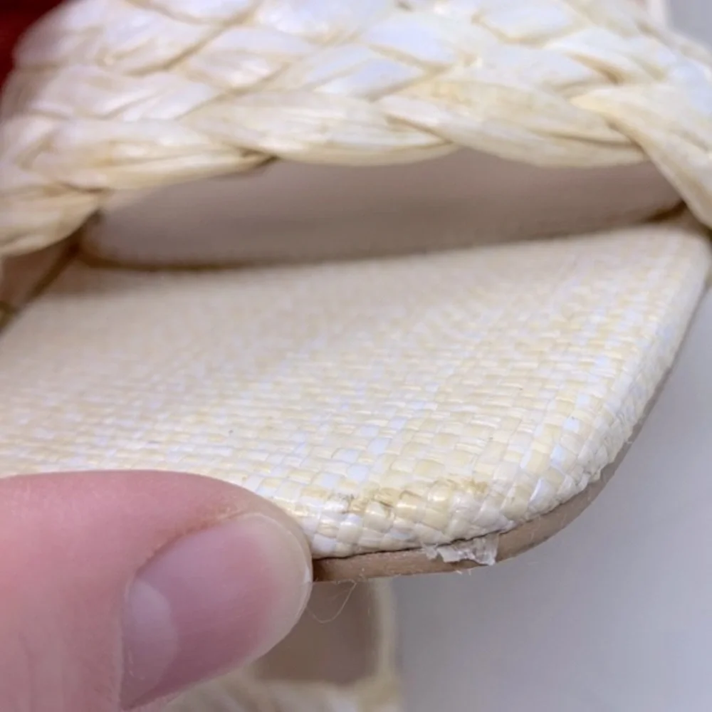 Nicole Miller Woven Straw Block Heeled Square Toe Sandals    NWOT - Picture 11 of 16